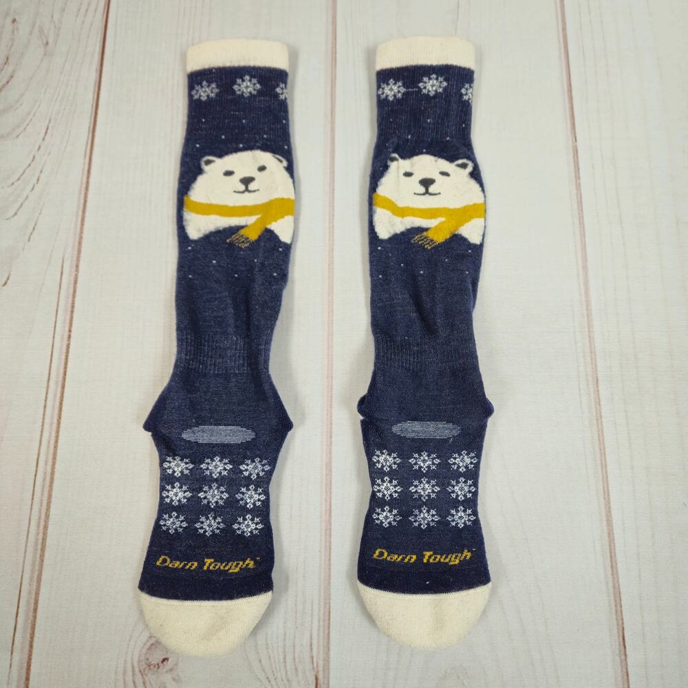 Darn Tough Kids Polar Bear Over-the-Calf Midweight Ski & Snowboard Sock Small